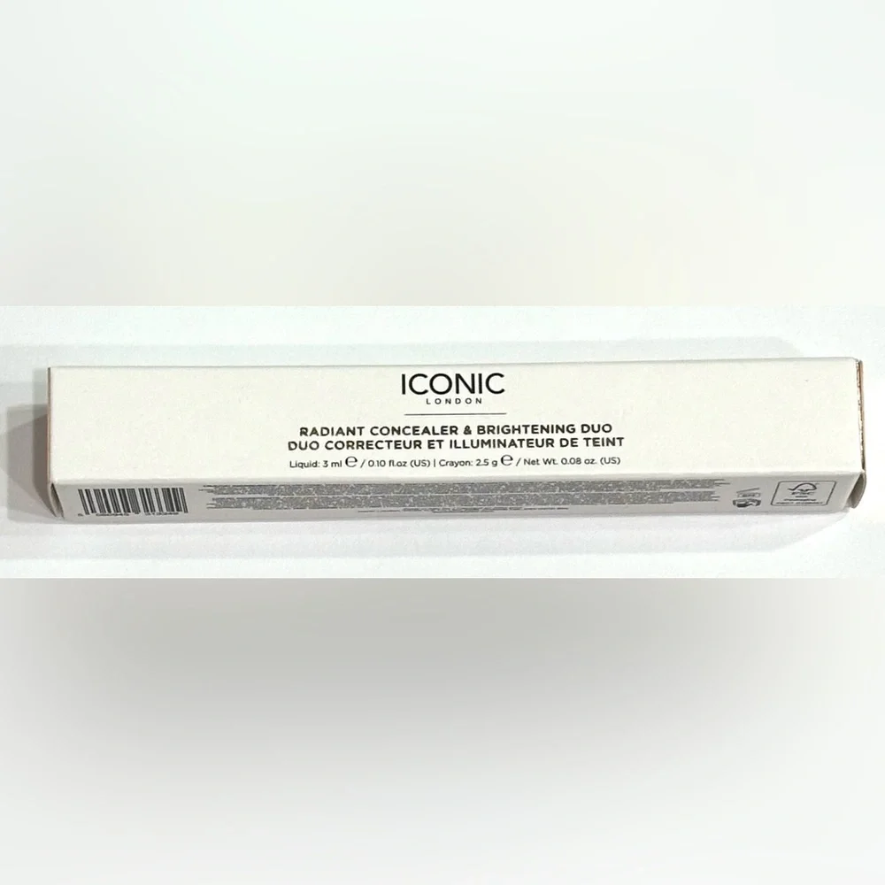 Iconic London Radiant Concealer Brightening Duo Stick Cool Fair, NEW